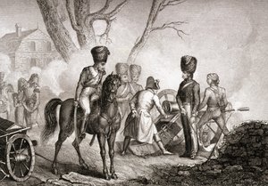 Napoleon (1769-1821) bij Montereau-sur-Yonne op 18 februari 1814 door English School